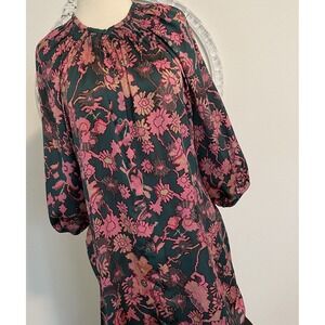 Collective Concepts Womens Mini Dress Boho Cottage Coquette Floral  3/4 Sleeve S